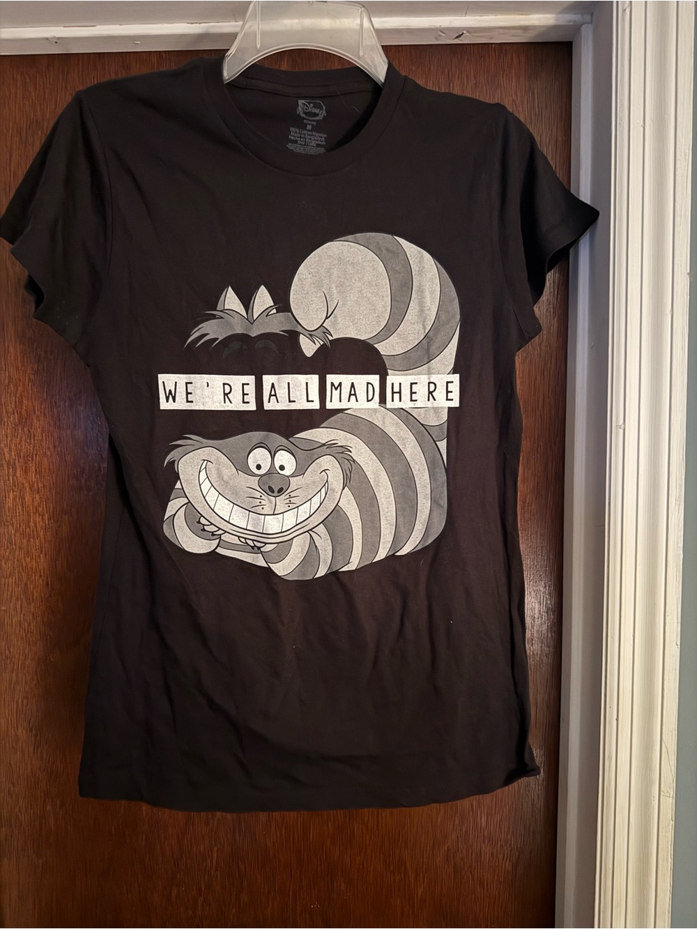 Cheshire Cat 'We're All Mad Here' Graphic Tee - Black